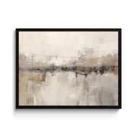 POSTER MIT RAHMENGERAHMTES BILD Moderne Kunst - Abstrakt - Beige 80x60 cm - Beige, Papier (80/60cm) - MuchoWow