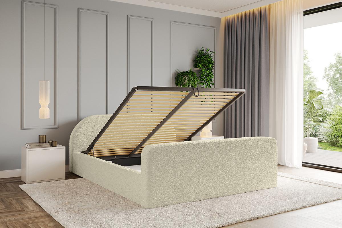 POLSTERBETT mit Bettkasten, Fußteil und Lattenrost, Boxbett mit Matratze H3/H4 - TIVON-Z-V1 180x200 Beige - Taupe, Holzwerkstoff/Textil (180/200cm) - ALTDECOR