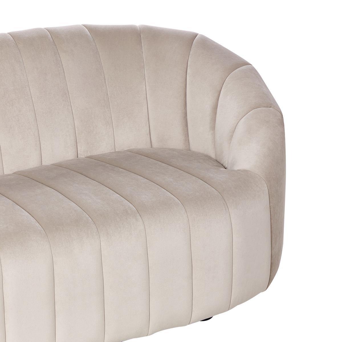 2-SITZER-SOFA Samtstoff Beige Malung - Beige, Textil (141/68/77cm) - Beliani