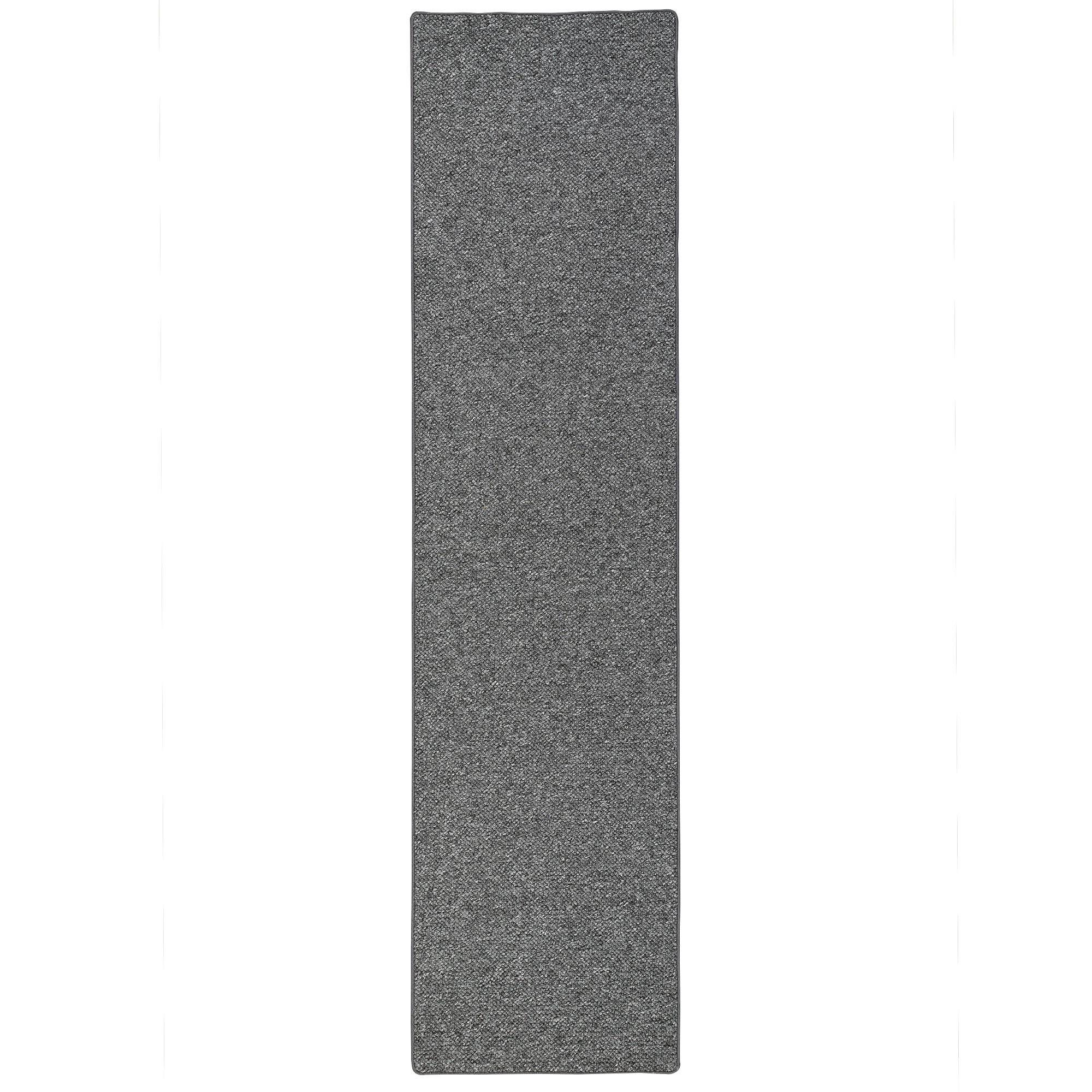 WOLL-OPTIK BERBER LÄUFER JUNA MELIERT - Anthrazit, Textil (100/100cm) - Snapstyle