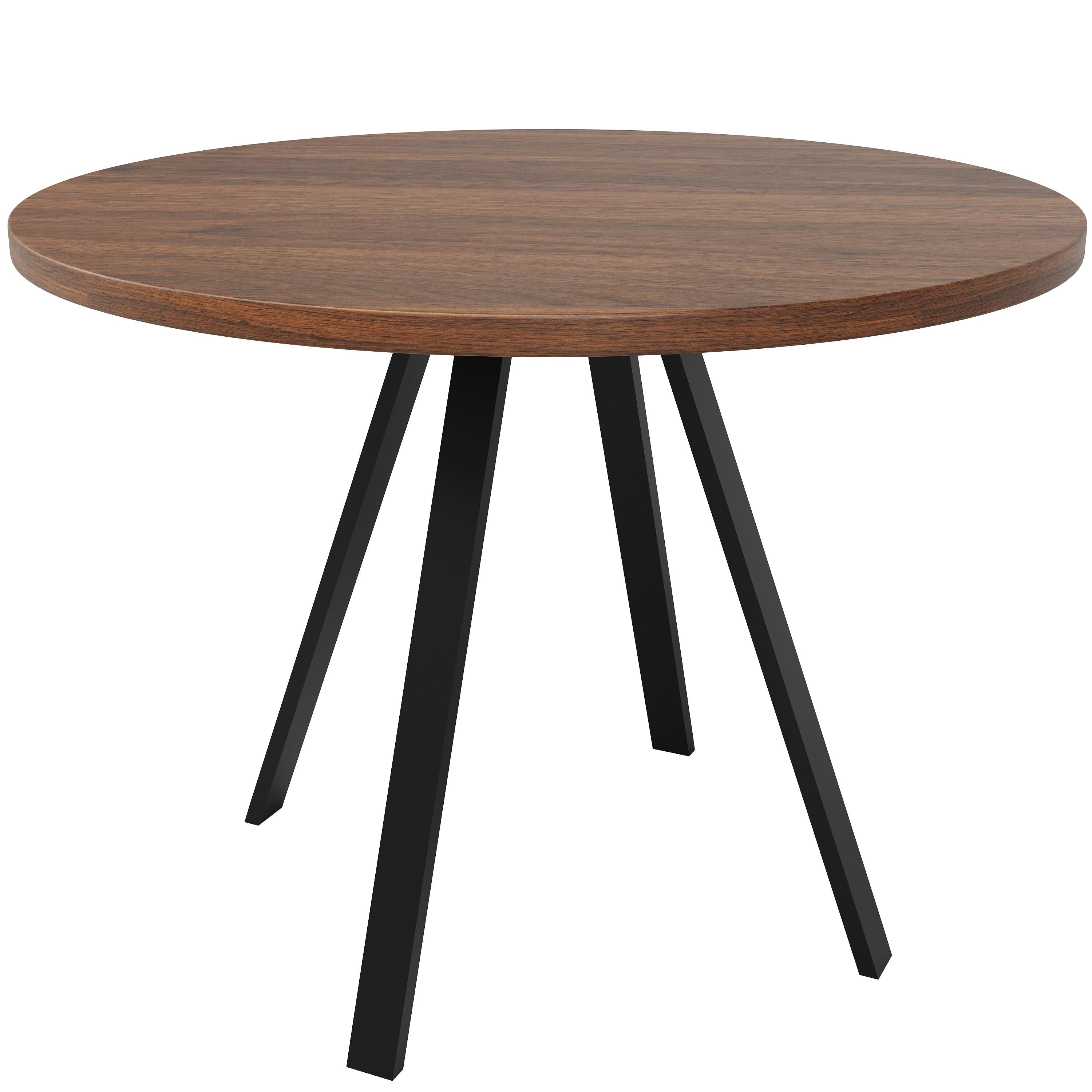 ESSTISCH Runder 80 cm Walnuss & Schwarz – Kompakttisch mit Metallbeinen im Retro-Design - Sonoma Eiche, Holzwerkstoff (80/80/75cm) - Urban Meuble