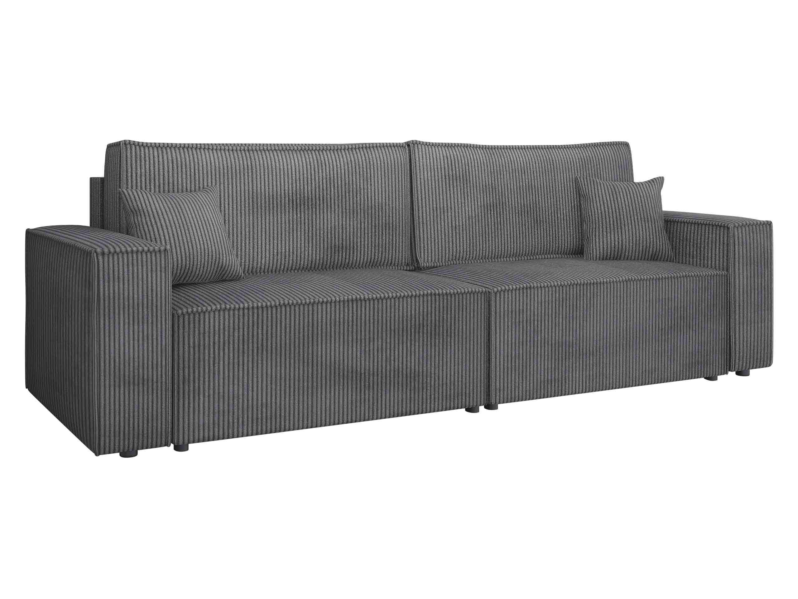 SCHLAFSOFA Karl Cord - Schwarz/Grau, Holz/Kunststoff (245/82/90cm) - MIRJAN24
