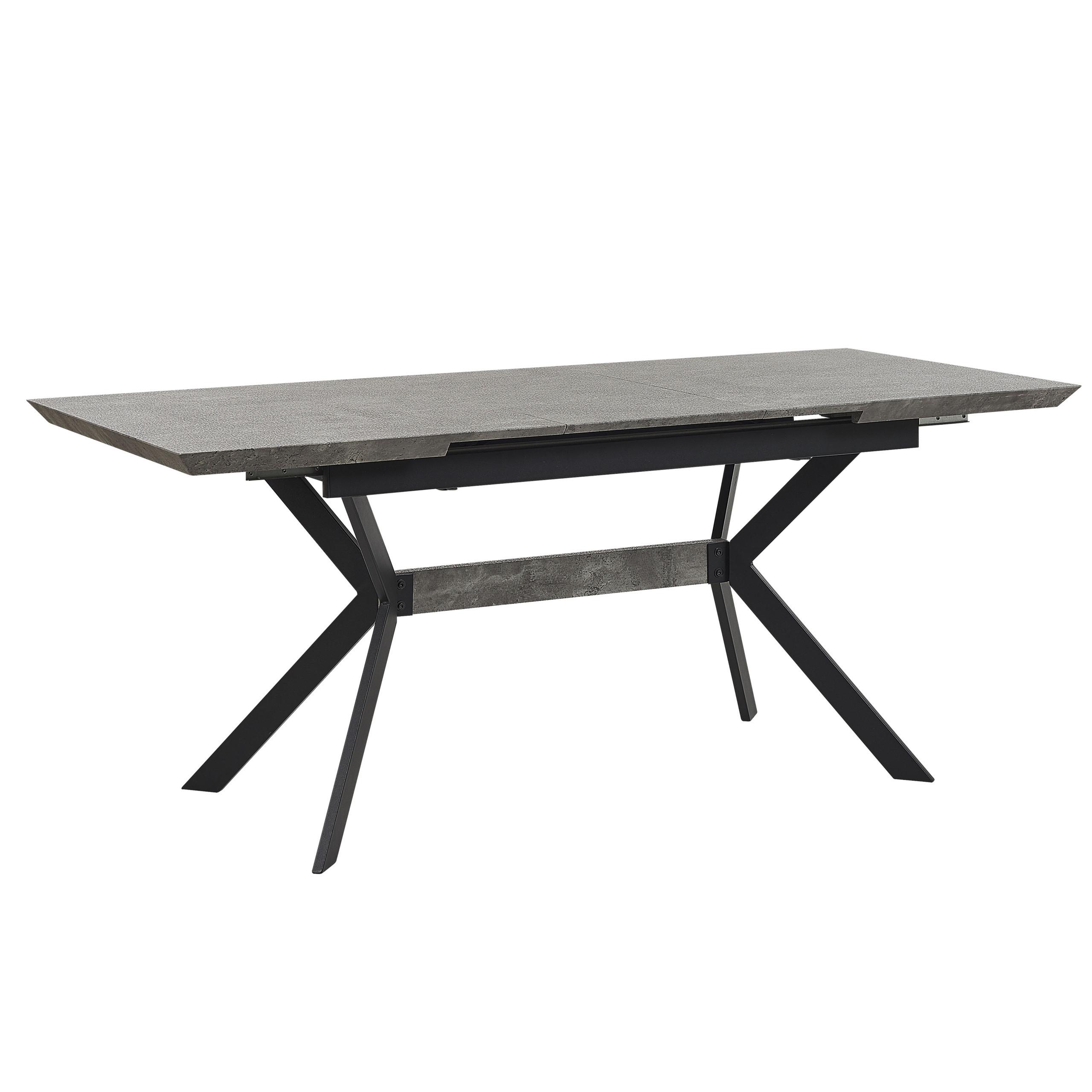 ESSTISCH 140-180/80/76 cm Hellgrau Rechteckig Benson - Grau, Holzwerkstoff (180/80/76cm) - Beliani