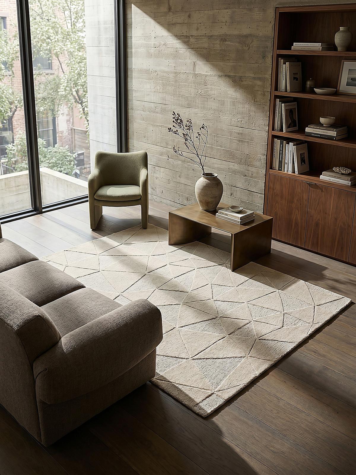 WOLLTEPPICH DEBEN, geometrisch, Natur, 200 x 290 cm - Beige, Textil (290/200cm) - KADIMA DESIGN
