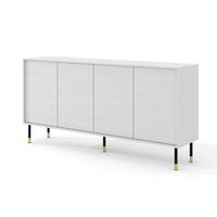 TV LOWBOARD Weiß, Schwarz, Gold 180/89/40 - Schwarz/Weiß, Holzwerkstoff (180/89/40cm) - RAUMHIRSCH FURNITURE