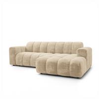 ECKSOFA TISI Creme Chenille - Creme, Holz (274/165cm) - MASSENO