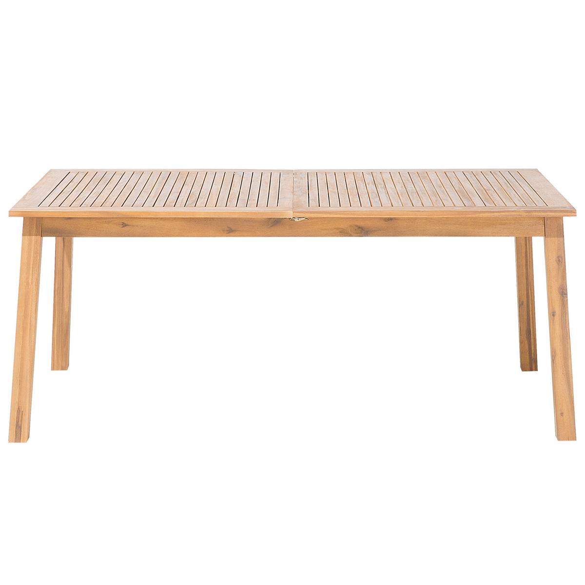 GARTENTISCH Akazienholz hellbraun 180-240/100 cm ausziehbar Cesana - Hellbraun, Holz (180/100/75cm) - Beliani