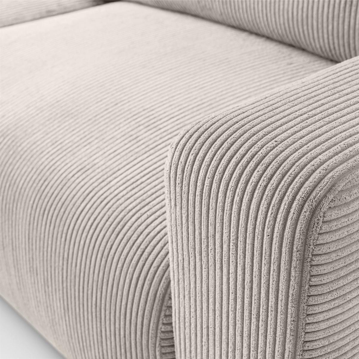 ECKSOFA OPERA L-Form mit Schlaffunktion und Bettkasten, Poso 100 - Ecru, Textil (247/143cm) - Lookway