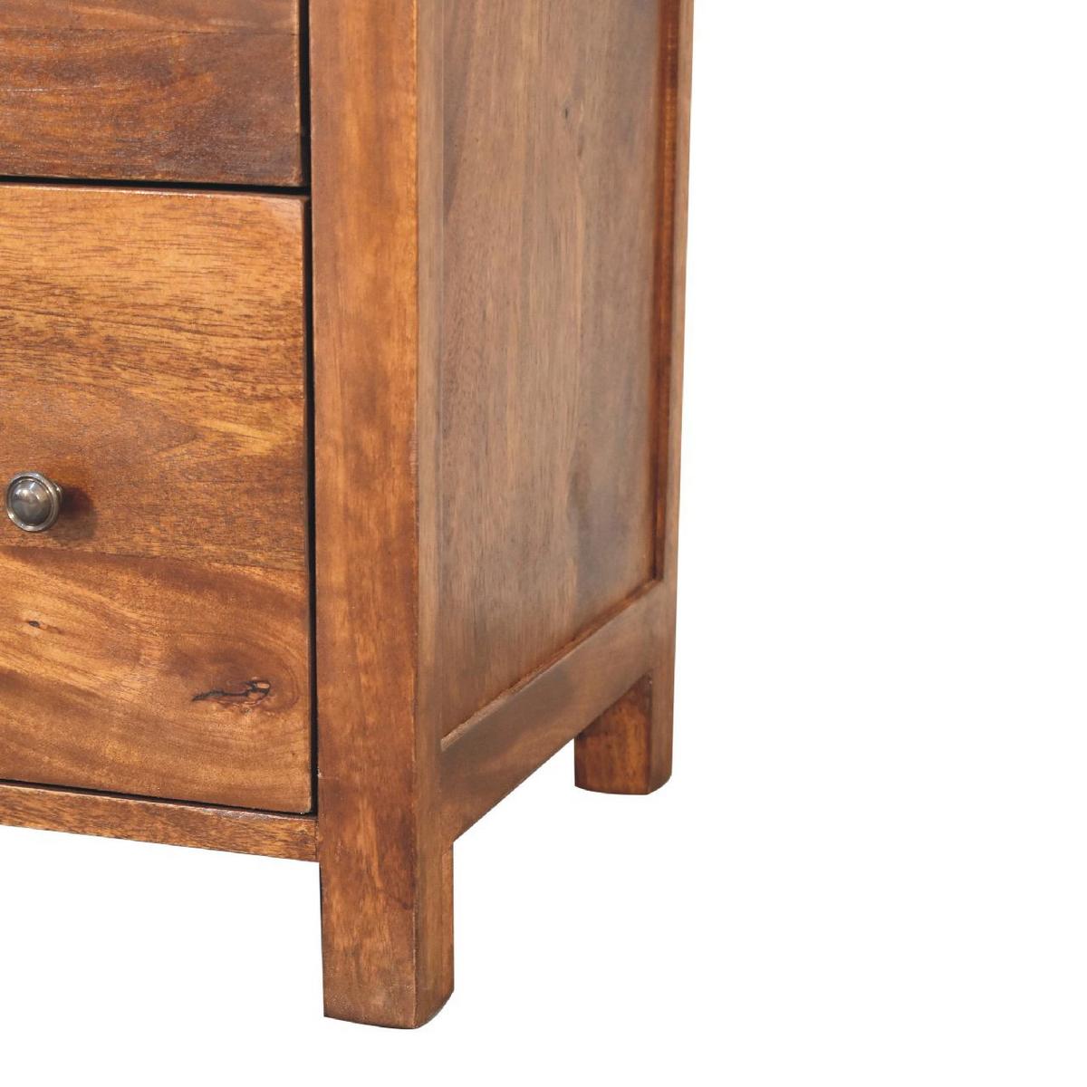 KOMMODE Aspen, 3 Schubladen, Dunkelbraun - Dunkelbraun/Messingfarben, Holz/Metall (70/80/35cm) - Artisan Furniture