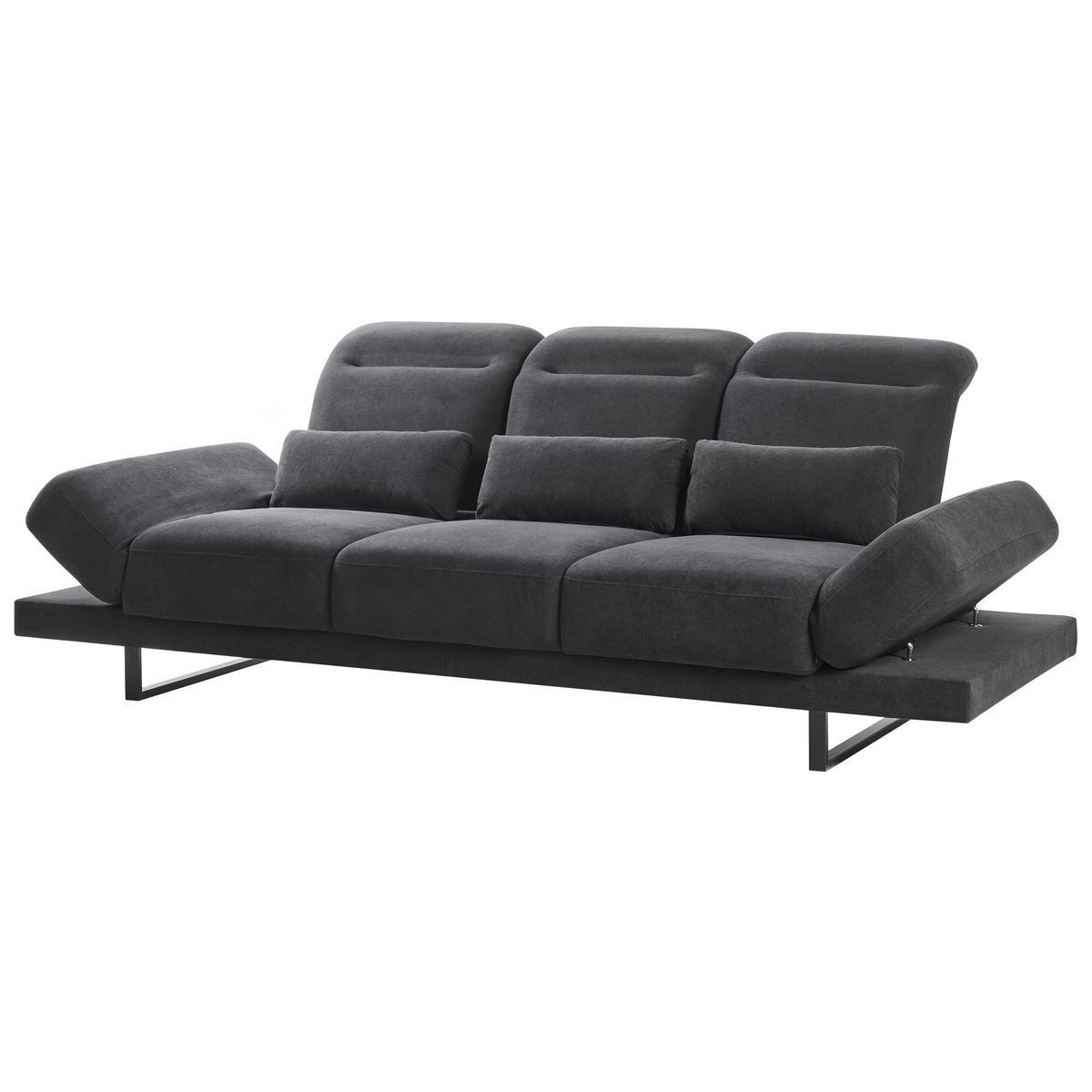 3-SITZER-SOFA Stoff Schwarz Ikast - Schwarz, Textil (255/87/105cm) - Beliani