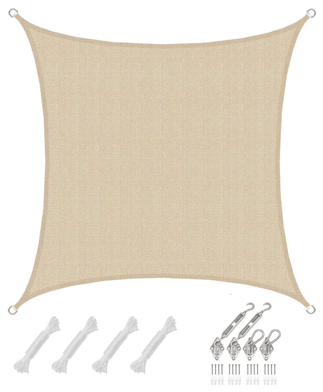 SONNENSEGEL Luftdurchlässig 200 cm Beige - Beige, Kunststoff (200/200cm) - Amanka