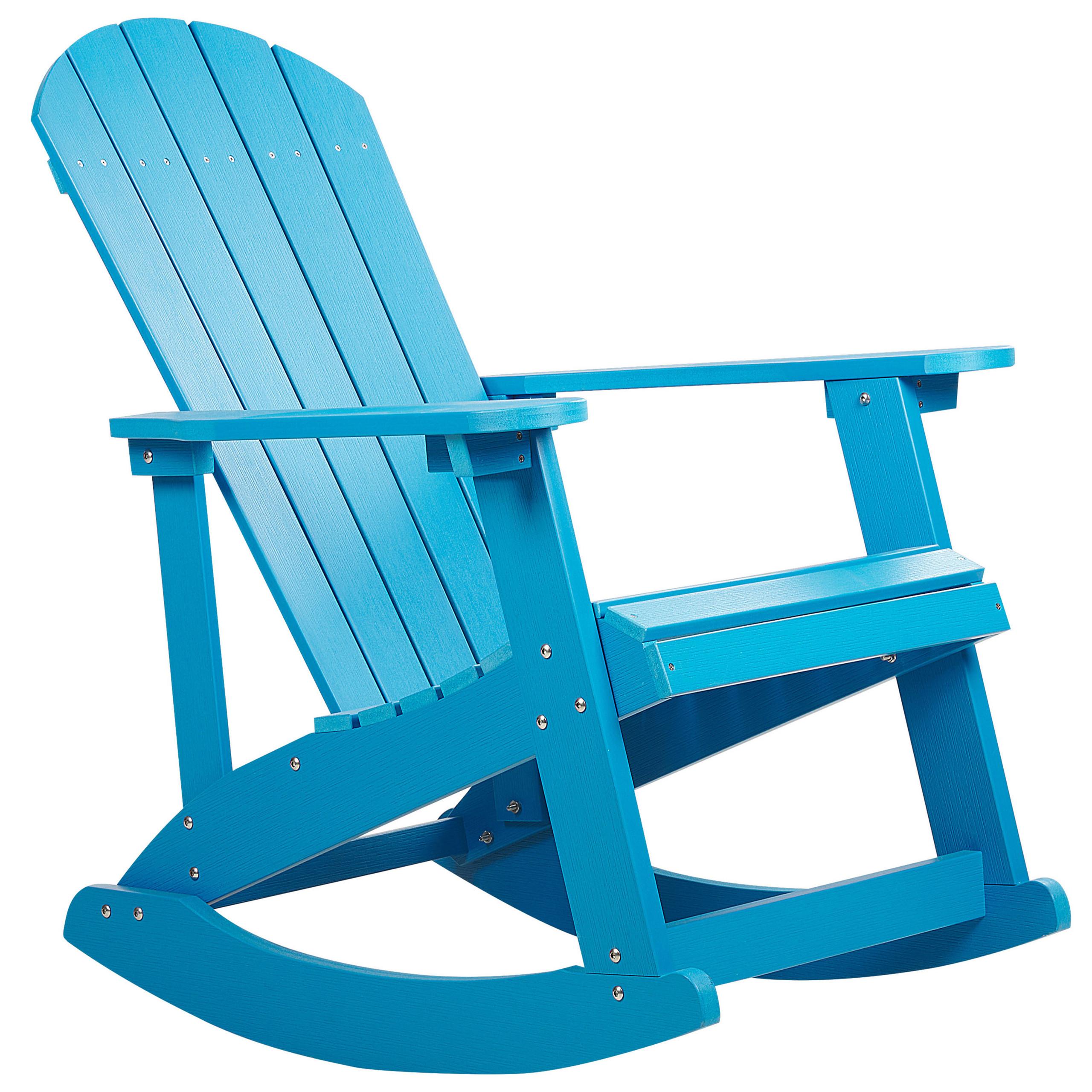 GARTEN-SCHAUKELSTUHL Kunstholz blau Adirondack - Blau, Kunststoff (76/100/94cm) - Beliani