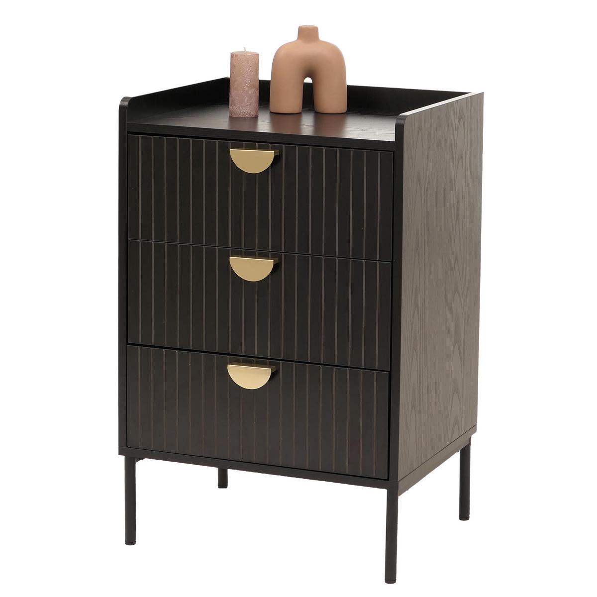 KOMMODE Schwarz - Schwarz, Holz (50/77/42cm) - MCW