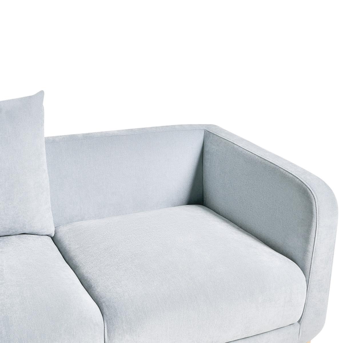 2-SITZER-SOFA Chenillegewebe Hellblau Gimo - Hellbraun, Textil (149/83/80cm) - Beliani