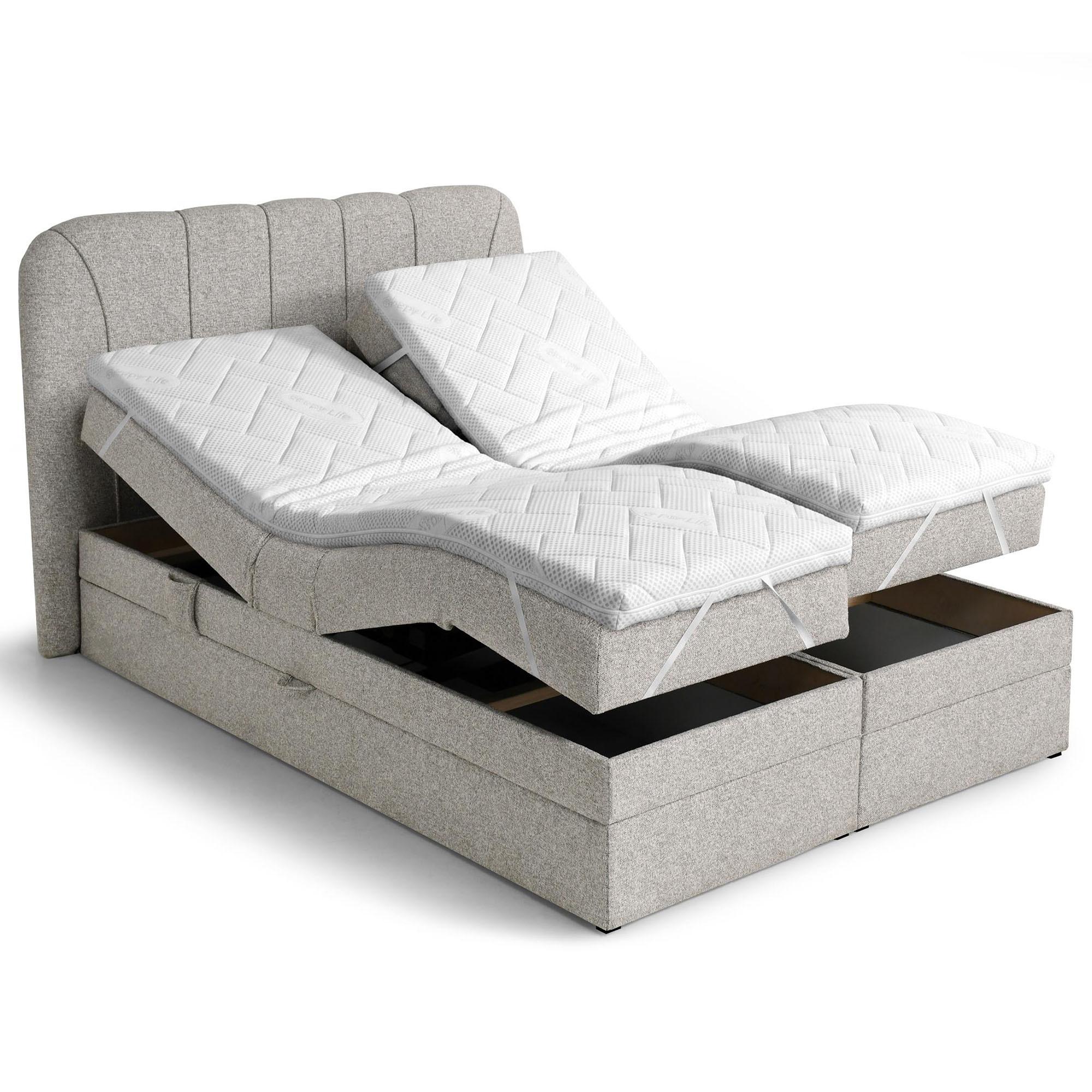 BOXSPRINGBETT Romeo mit elektrischer Matratzenverstellung, 180x200 cm, Beige - Beige, Textil (180/200cm) - Beautysofa
