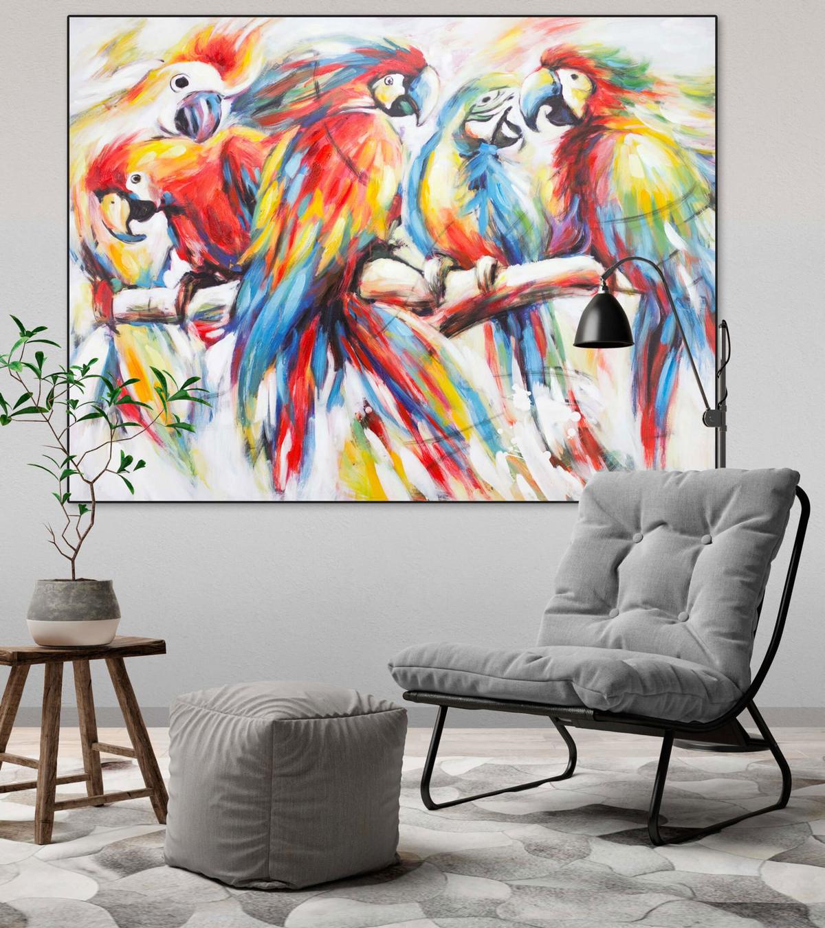 ACRYLBILD HANDGEMALT 100/75 cm - Multicolor, Holz/Textil (100/75cm) - KUNSTLOFT
