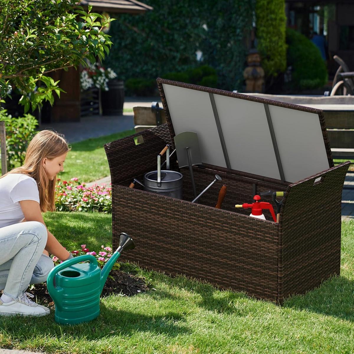 GARTENBOX Braun - Braun, Kunststoff (125/71/56cm) - COSTWAY