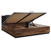 BOXBETT 180/200 Alec Dunkelholz und Schwarz - Schwarz, Holzwerkstoff (180/200cm) - Petits-meubles