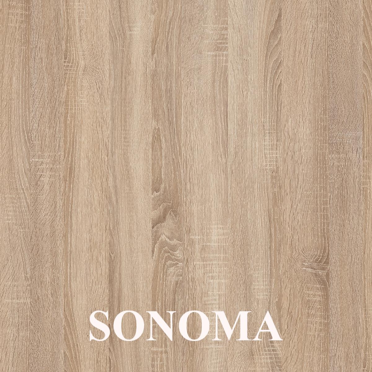 QUADRATISCHER Esstisch ausziehbar – Moderner Wohnzimmertisch und Küchentisch – Tisch mit Holzbeinen, Durchmesser 100 cm - 200 cm - Farbe Sonoma - Schwarz/Braun, Holzwerkstoff (100/100/77cm) - Alpi-Möbel