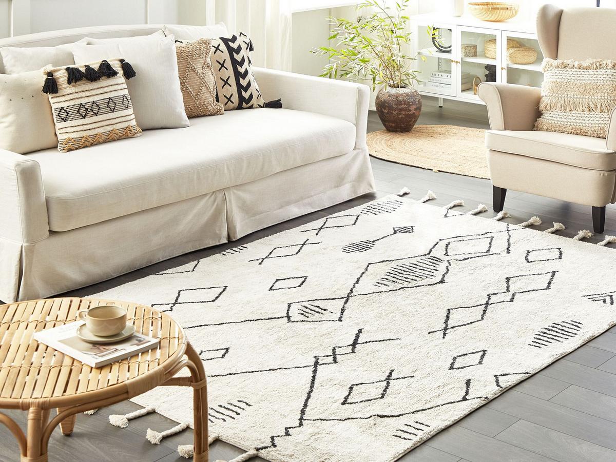 KURZFLOR-TEPPICH Kebir 200/140 cm - Weiß, Textil (140/200cm) - Beliani
