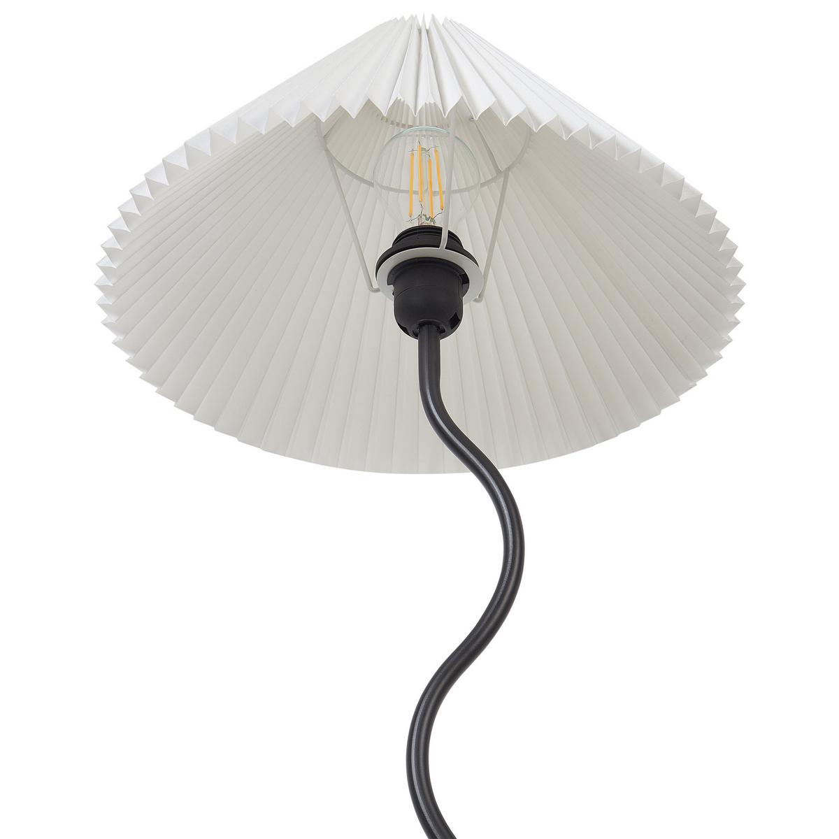 STEHLAMPE Weiß/Schwarz Jikawo - Schwarz/Weiß, Metall (25/25/161cm) - Beliani
