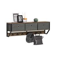 WANDGARDEROBE Vintage - Schwarz/Braun, Holzwerkstoff/Metall (100/30/20cm) - SoBuy