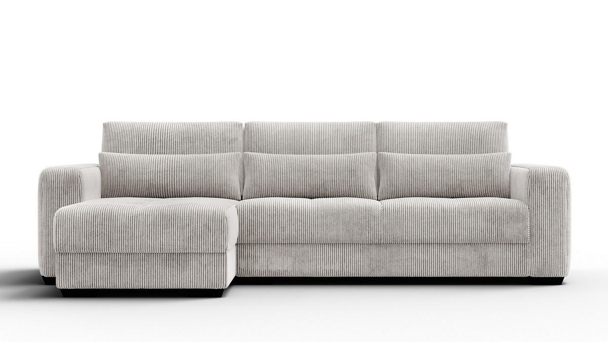 ECKSOFA OLI 4-Sitzer links, perlweiß - Weiß, Holz/Textil (295/172cm) - Wozimo