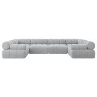 WOHNLANDSCHAFT modulares Sofa Birno-U2 - 380x190x70 cm Grau Cord - Grau, Holzwerkstoff/Textil (380/70/190cm) - ALTDECOR