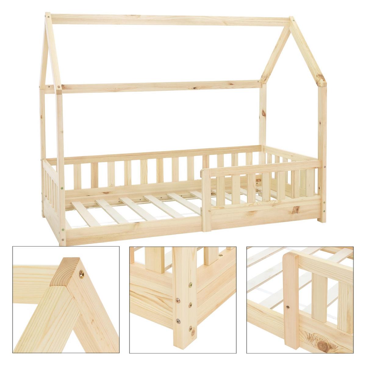 KINDERBETT mit Dach 80x160 cm Natur - Naturfarben, Holz (80/160cm) - ML-DESIGN