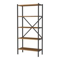 STANDREGAL Tomelilla - Anthrazit/Walnussfarben, Holzwerkstoff/Metall (66/160/34cm) - [en.casa]