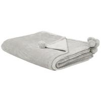 DECKE Hellgrau Saitler 200/150 cm - Hellgrau, Textil (150/200cm) - Beliani