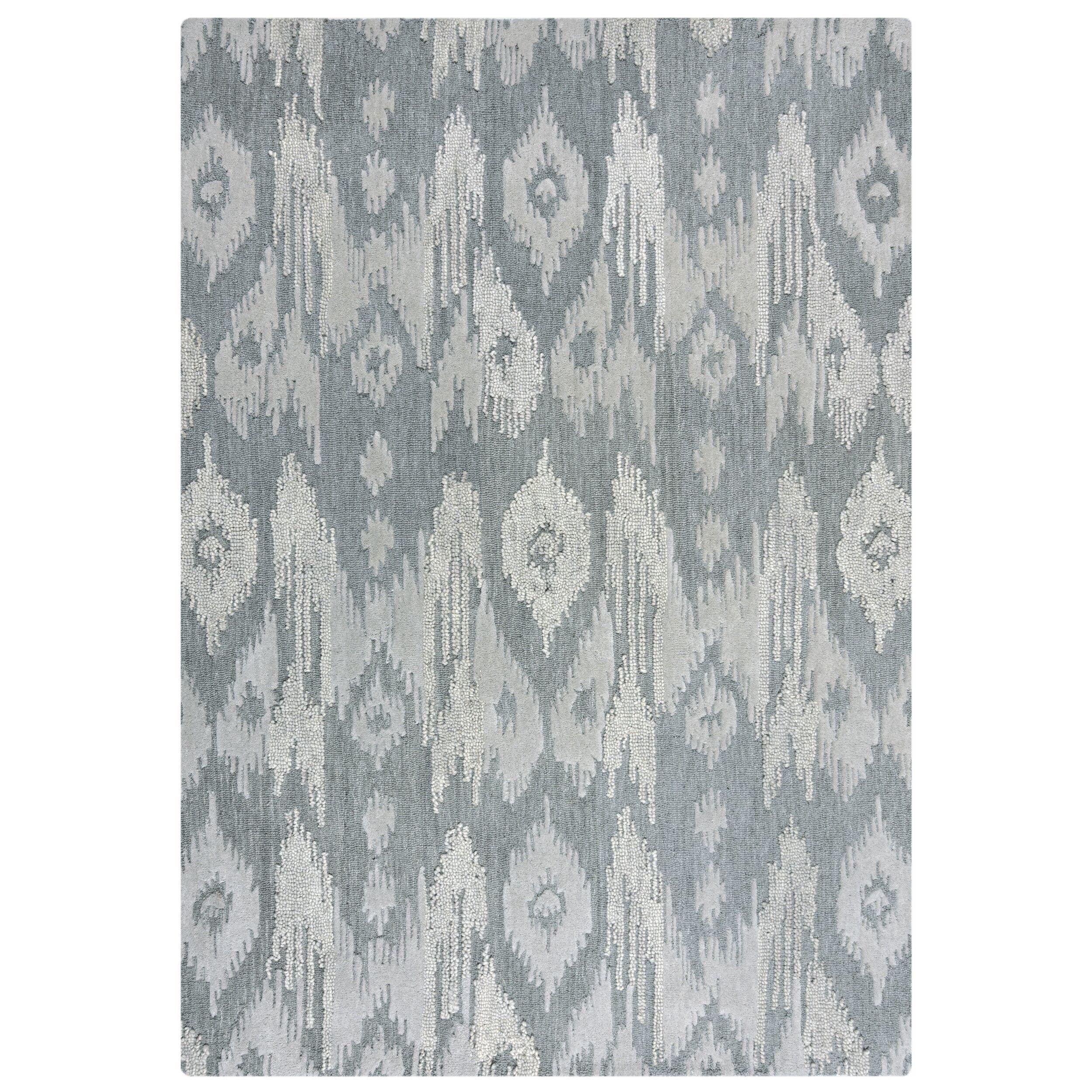 WOLLTEPPICH SOAR, im Ethno-Stil, Blau, 200 x 290 cm - Blau, Textil (290/200cm) - KADIMA DESIGN