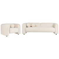 4-SITZER-SOFA Set Samtstoff cremeweiß Leiren - Weiß, Textil (83/83/224cm) - Beliani
