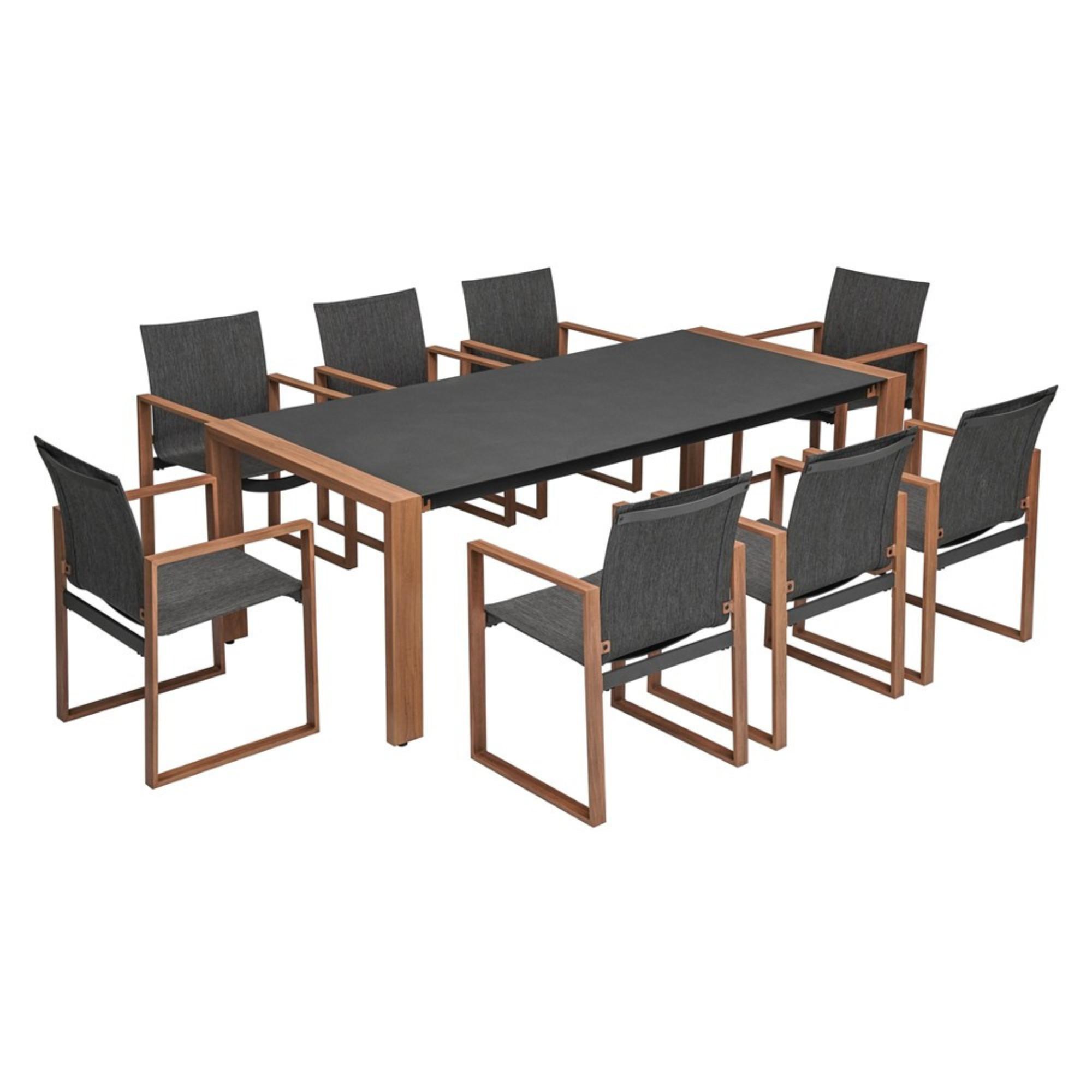 ESSGRUPPEN-SET DUISBURG 9-teilig - Anthrazit/Braun, Holzwerkstoff - RAUMHIRSCH FURNITURE