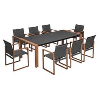 ESSGRUPPEN-SET DUISBURG 9-teilig - Anthrazit/Braun, Holzwerkstoff - RAUMHIRSCH FURNITURE