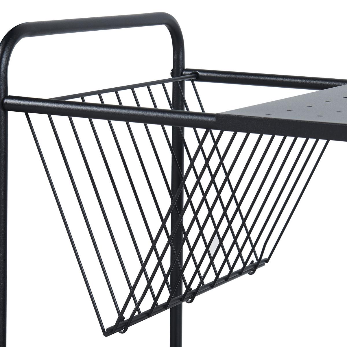 SERVIERWAGEN Austrheim - Schwarz, Kunststoff/Metall (50/73/33cm) - [en.casa]