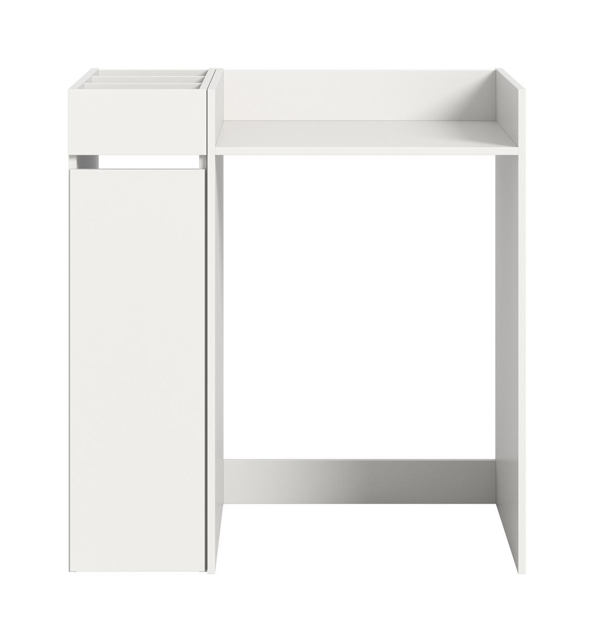 WASCHMASCHINENUMBAU Set weiß 2-teilig, Überbauschrank und Anstellregal 95 x 101 cm - Schwarz/Weiß, Holzwerkstoff/Kunststoff (95/101/60cm) - Inn.Furn