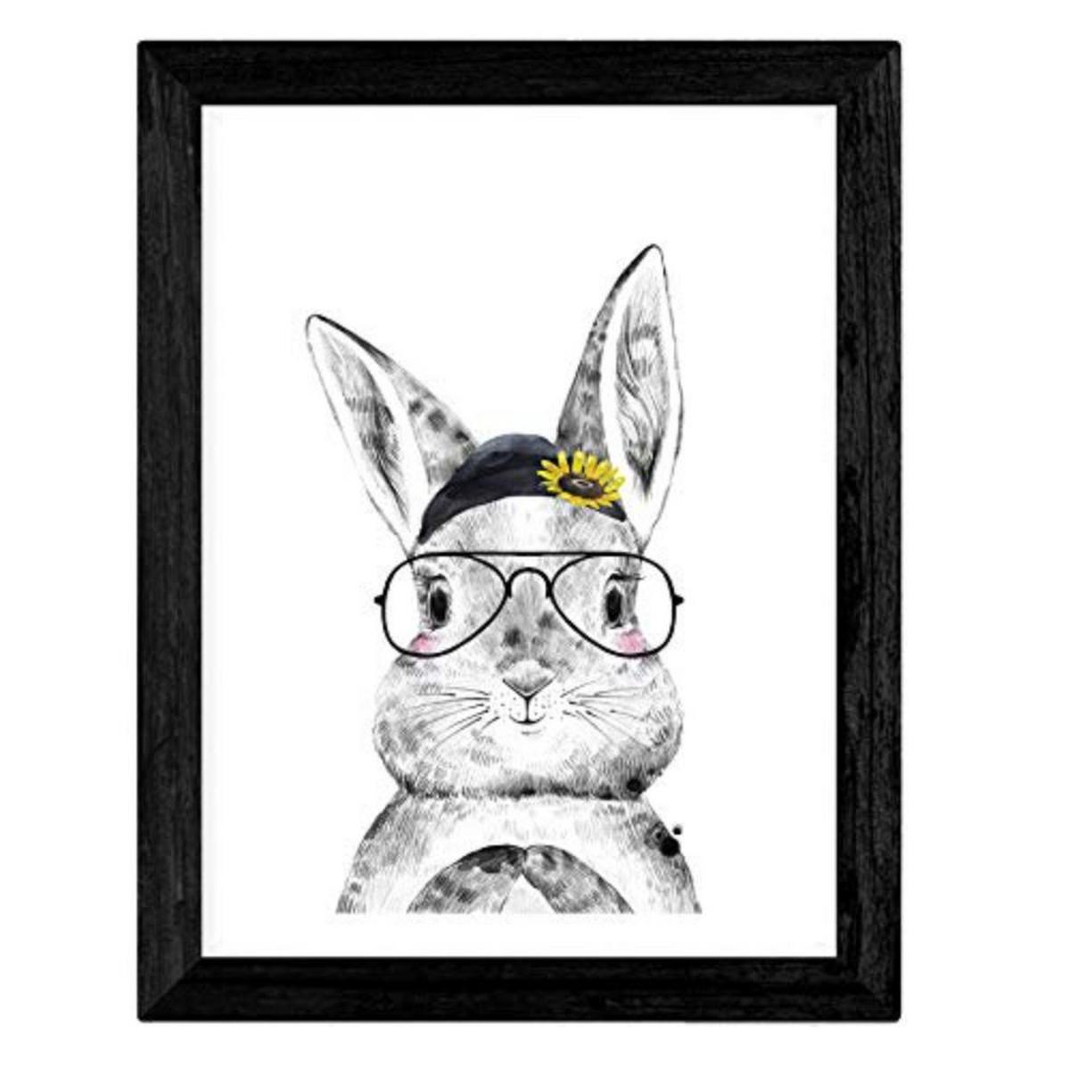 POSTER Set mit 4 Tieren Kindern Süßigkeiten A4 Rahmenlos - Klar, Papier (29.7/3cm) - Nacnic