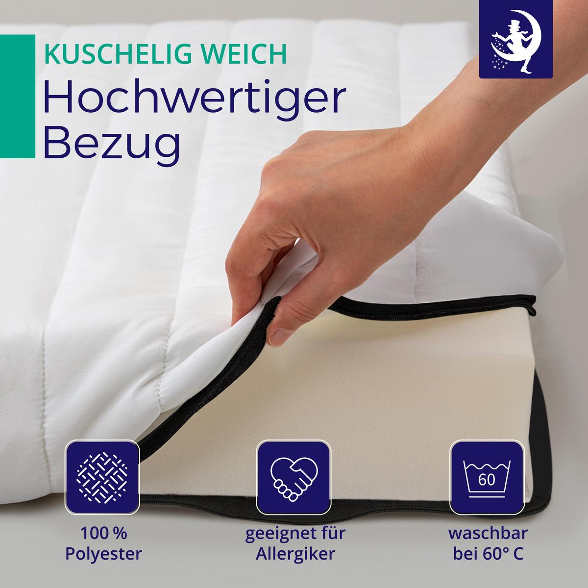KALTSCHAUMMATRATZE H3 100x200 cm – ergonomische Matratze ca. 11 cm – allergikergeeignet – Bezug waschbar - Weiß, Textil (100/200cm) - Mister Sandman