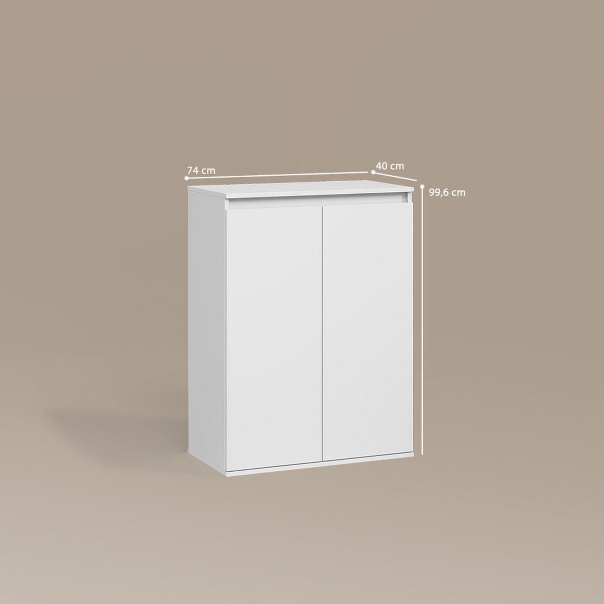 KOMMODE Garda Weiß mit 2 Türen - Weiß, Holzwerkstoff (74/99.6/40cm) - Livinity®