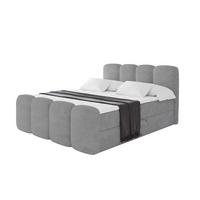 BOXBETT mit Matratze H4 und Lattenrost - NINA-Z - 120x200 cm Monolith - Hellgrau - Hellgrau, Holzwerkstoff (120/200cm) - ALTDECOR