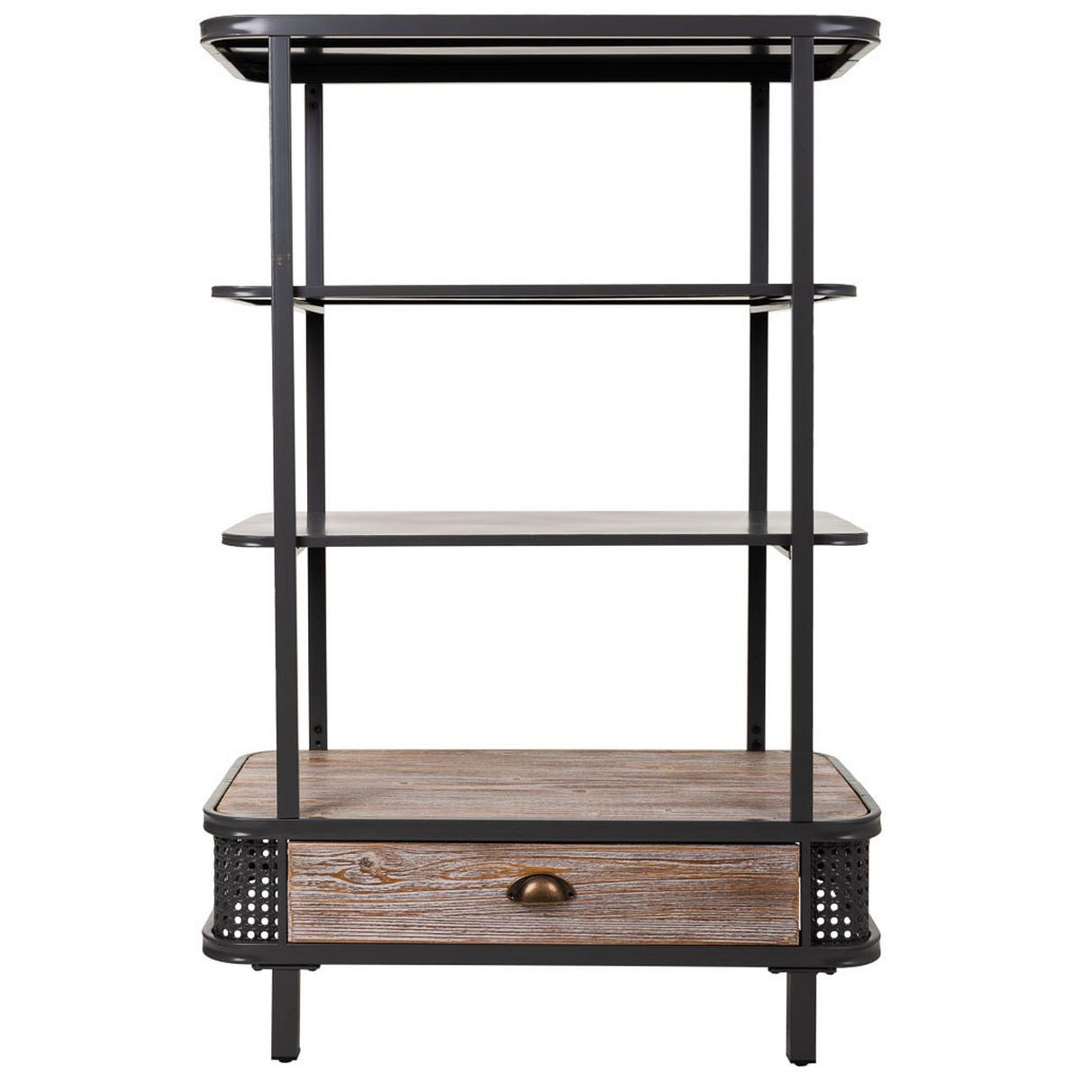 REGAL aus Metall und Holz, Grau, 80x40x121 - Grau, Metall (80/121/40cm) - Wanderlust
