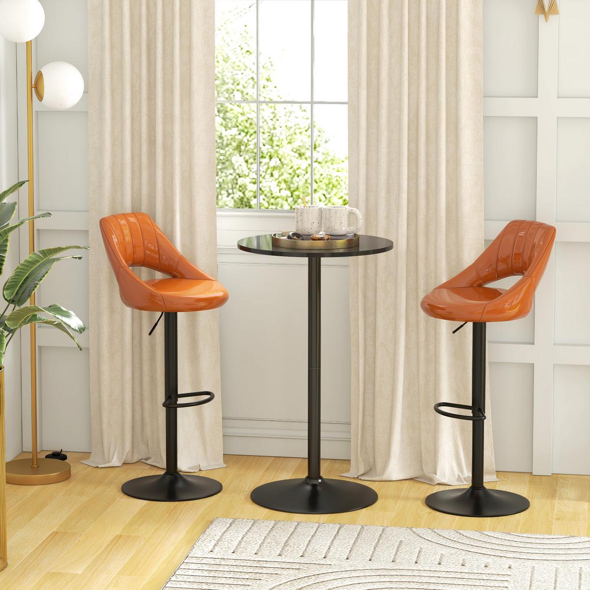 BARTISCH Stehtisch Esstisch Runder Tresentisch für Wohnzimmer, Ø60 x 102 cm - Schwarz, Kunststoff (60/60/102cm) - HOMCOM