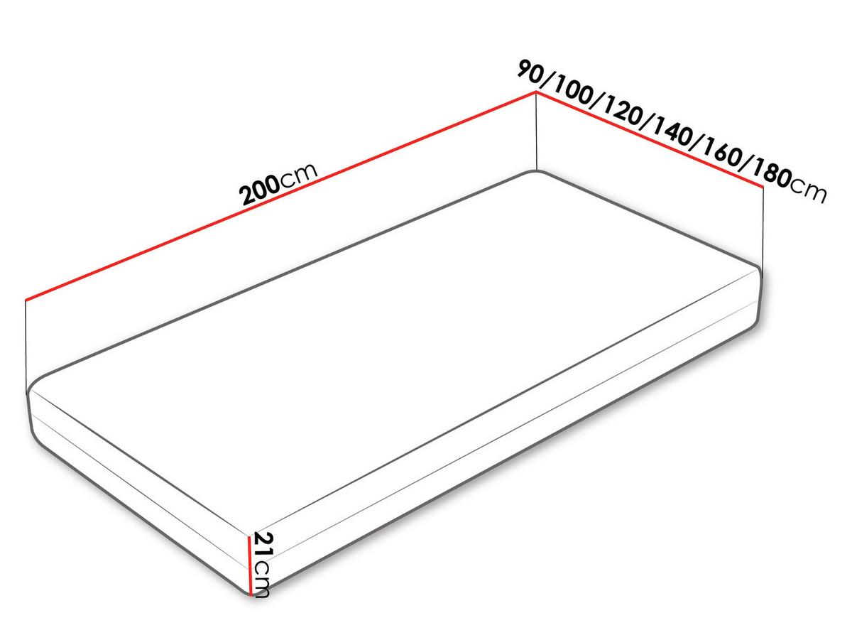 FEDERKERNMATRATZE Arlan 21 cm - H3/H4 - Weiß/Grau, Textil (140/200cm) - MIRJAN24