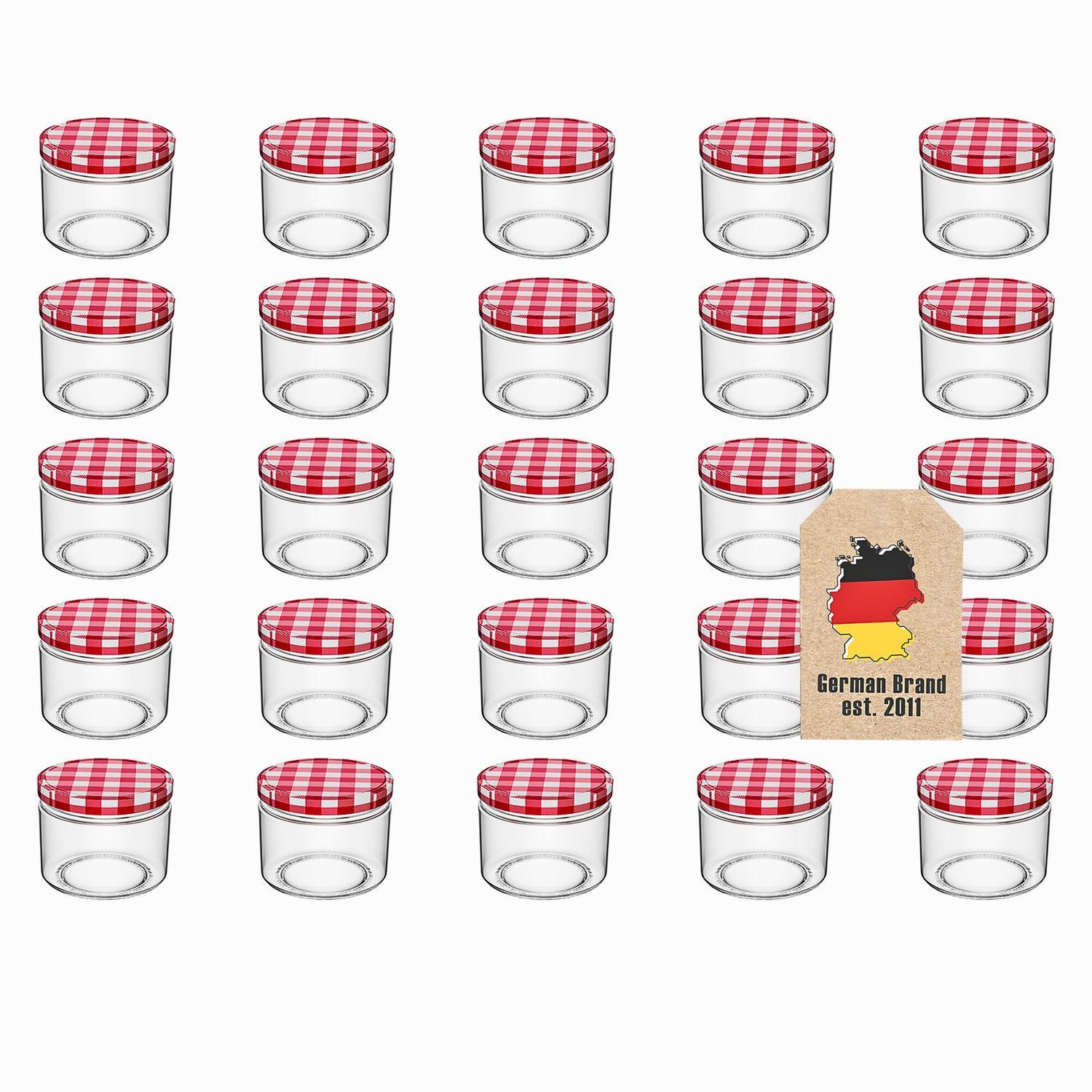 EINMACHGLÄSER mit Deckel (25 Stück) - Transparent, Glas (0.15L) - Intirilife