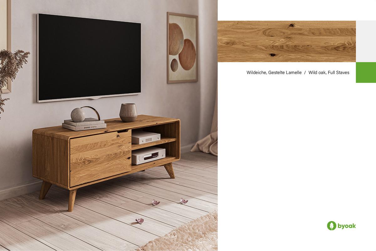 GREG HIFI-SCHRANK Wildeiche - Wildeiche, Holz (120/48/40cm) - byoak