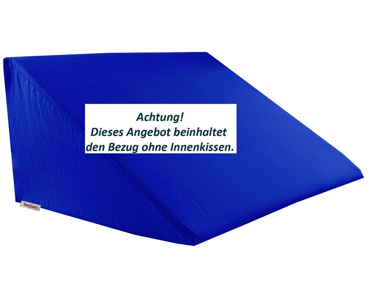 KEILKISSENBEZUG Basic 100% Baumwolle royal 62/49/30 cm - Blau, Textil (62/49cm) - beties Heimtextil
