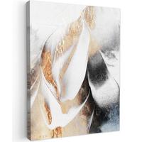 LEINWANDBILD Luxus - Abstrakt - Gold - Weiß Room Decor 30x40 cm - Goldfarben, Textil (30/40cm) - MuchoWow