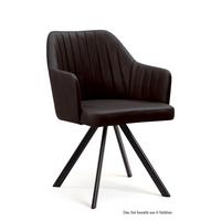 ARMLEHNSTUHL drehbar (6er-Set) Dhana 58x81x60 Schwarz/Espresso - Dunkelbraun/Schwarz, Kunststoff (60/81/58cm) - 58aufmkessel