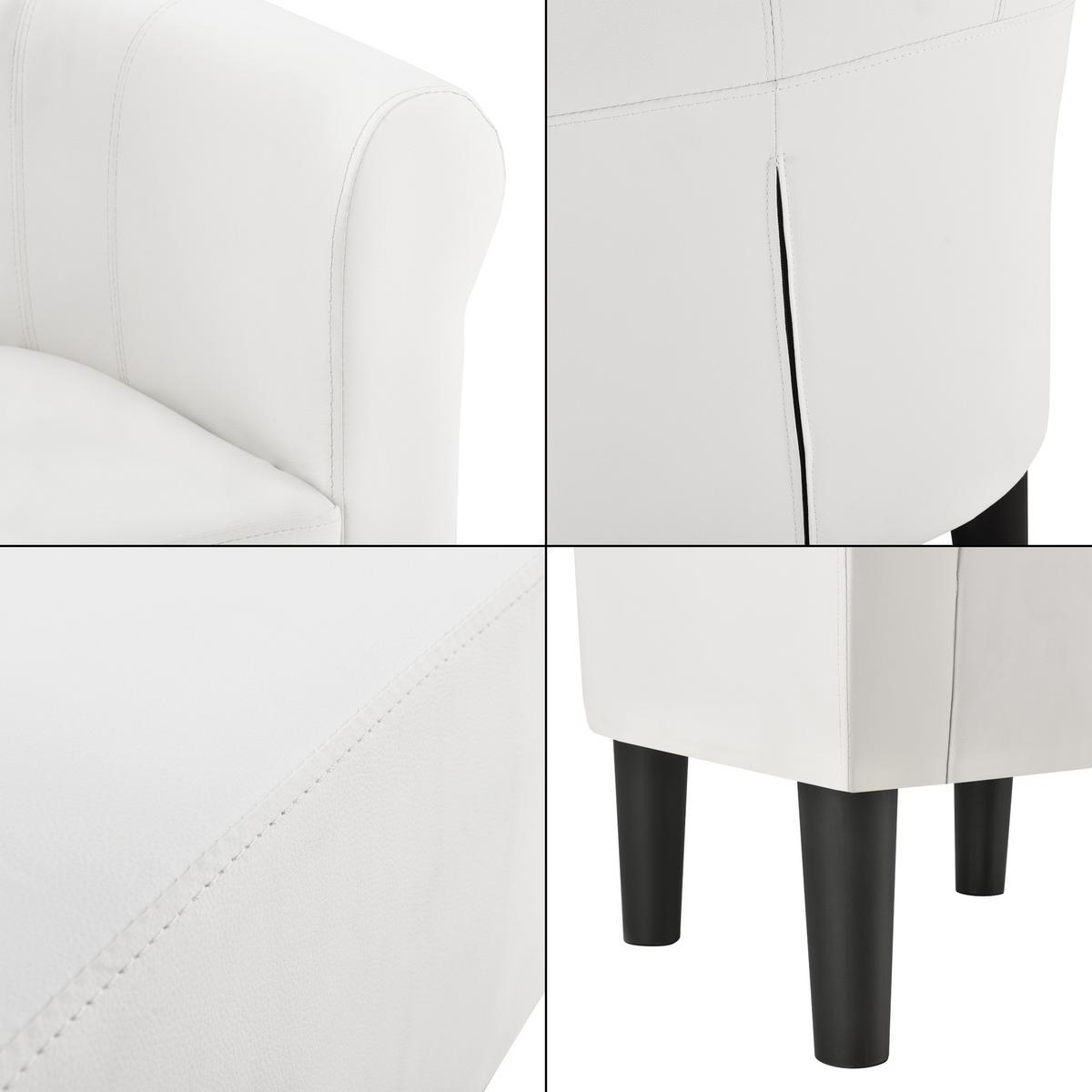 SESSEL Jelgava Kunstleder Weiß - Weiß, Textil (70/70/58cm) - [en.casa]